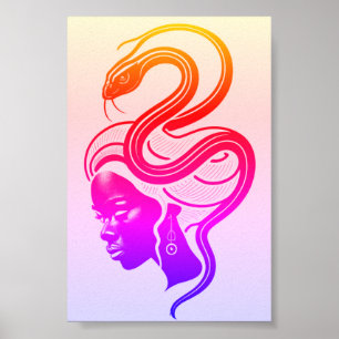Frau und Schlange auf Symbiose Poster