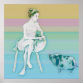 Frau und Schwein Poster (Vorne)
