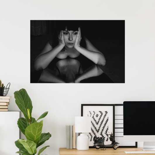 Frau und Spiegel Poster (Heimbüro)