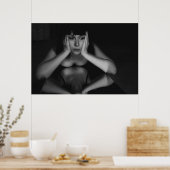 Frau und Spiegel Poster (Küche)