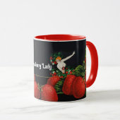 FRAU UND STRAWBERRIES Art Nouveau Strawberry Lady Tasse (VorderseiteRechts)