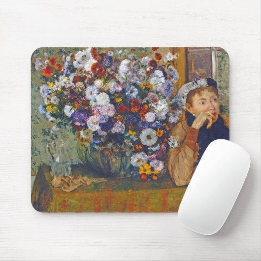 Frau und Vase der Blume, Edgar Degas Mousepad (Mit Mouse)