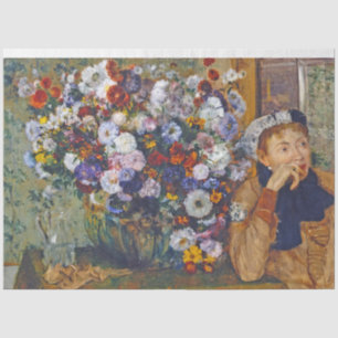 Frau und Vase der Blume, Edgar Degas Seidenpapier