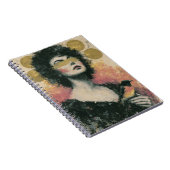 Frau und Vogel Mixed Media Collage Notizblock (Rechte Seite)
