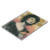 Frau und Vogel Mixed Media Collage Notizblock (Linke Seite)