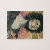 Frau und Vogel Mixed Media Collage Puzzle (Horizontal)
