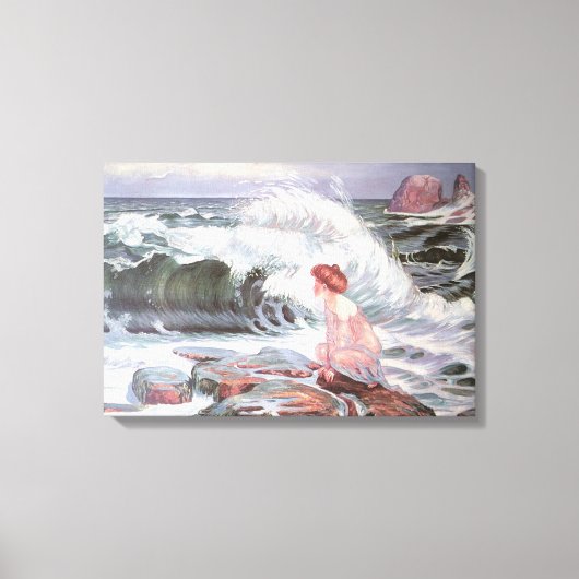 Frau und Wave by the Beach (Frantisek Kupka) Leinwanddruck (Vorderseite)