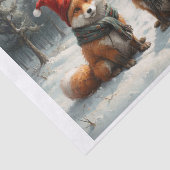 Frau und Weihnachtsfox mit Schal und Weihnachtsman Seidenpapier (Ausschnitt)