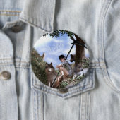 Frau und Wolf-Knopf Button (Beispiel)