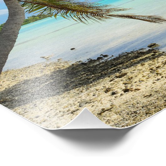 Frau unter einer Palme im pazifischen Foto (Ecke)