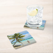 Frau unter einer Palme im pazifischen Untersetzer (Vor Ort)