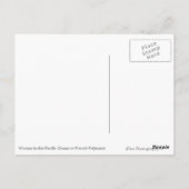 Frau unter einer Palme in Tahiti, weiße Postkarte (Rückseite)