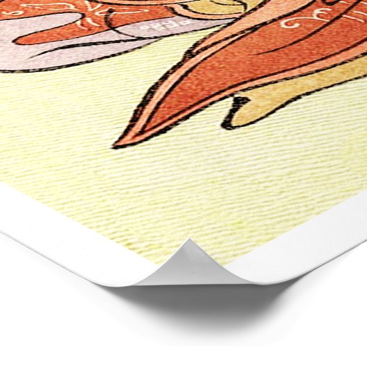 Frau unter Kirschblüten Poster (Ecke)