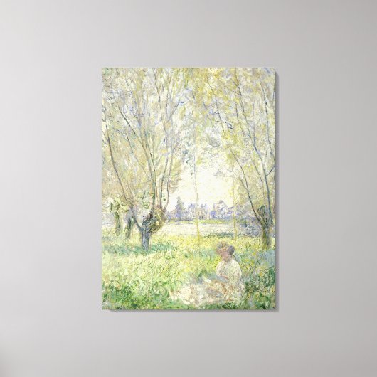 Frau unter Willows, Monet 1880 Leinwanddruck (Vorderseite)