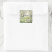 Frau unter Willows, Monet 1880 Quadratischer Aufkleber (Tasche)