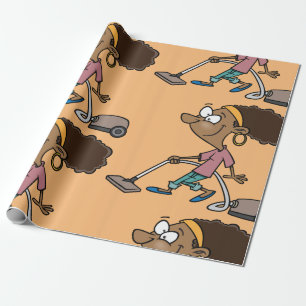 Frau Vaccuming Geschenkpapier