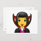 Frau Vampire - Emoji Postkarte (Vorne/Hinten)