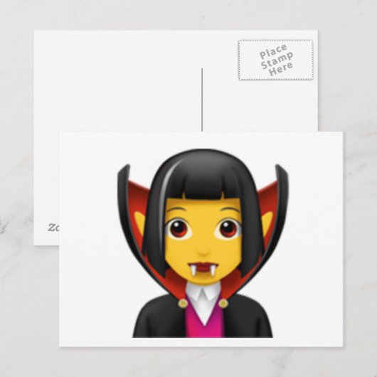Frau Vampire - Emoji Postkarte (Vorne/Hinten)