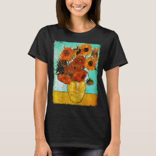Frau Van Gogh Sonnenblumen T Shirt Vintag Flora