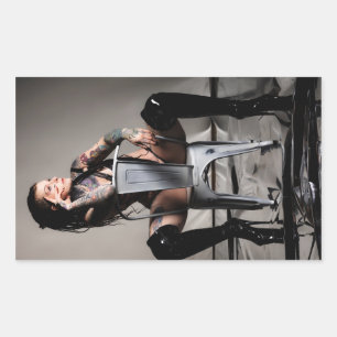 Frau Velvet Revolver Logo für die Markenbezeichnun Rechteckiger Aufkleber