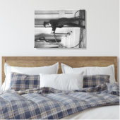 Frau verkleidet als Mann mit Radbild Leinwanddruck (Insitu (Schlafzimmer))