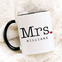 Frau Vintag Black Personalisiert Wedding Monogram