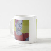 Frau Vintage gelber Hintergrund Kaffeetasse (Vorderseite Links)