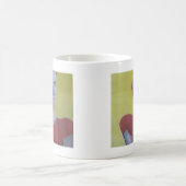 Frau Vintage gelber Hintergrund Kaffeetasse (Mittel)