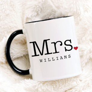 Frau Vintage Schwarzes Personalisiertes Hochzeitsm Tasse