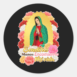 Frau Virgen De Guadalupe Heilige Jungfrau Maria Ro Runder Aufkleber