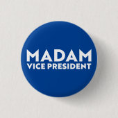 Frau Vizepräsidentin, blaue, moderne Typografie Button (Vorderseite)