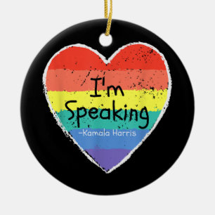 Frau Vizepräsidentin, ich spreche Kamala Harris gi Keramik Ornament