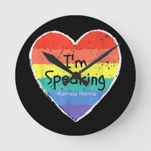 Frau Vizepräsidentin, ich spreche Kamala Harris gi Runde Wanduhr