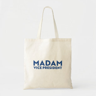 "Frau Vizepräsidentin! kamala harris Blue white Tragetasche