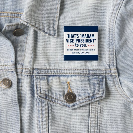 Frau Vizepräsidentin Kamala Harris Einweihung Button (Beispiel)