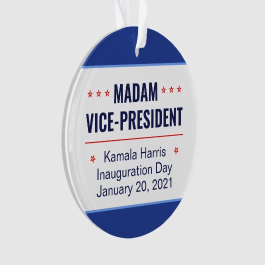 Frau Vizepräsidentin Kamala Harris Einweihung Ornament (Vorderseite)