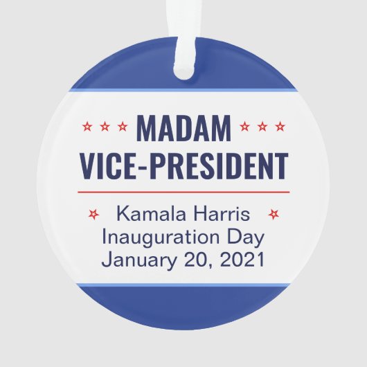 Frau Vizepräsidentin Kamala Harris Einweihung Ornament (Rückseite)