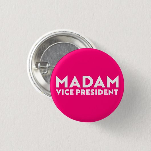 Frau Vizepräsidentin kamala harris hot Pink modern Button (Vorne & Hinten)