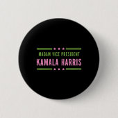 Frau Vizepräsidentin Kamala Harris Pink Green Button (Vorderseite)