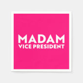 Frau Vizepräsidentin! Moderne Typografie mit heiße Serviette (Vorderseite)