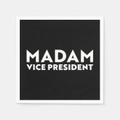 Frau Vizepräsidentin, Schwarz-weiße moderne Typogr Serviette (Vorderseite)