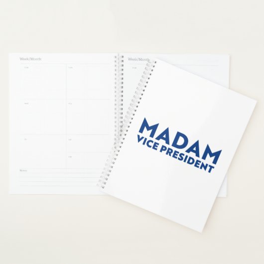 Frau Vizepräsidentin! Weiß blaue moderne Typografi Planer (Anzeige)