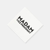 Frau Vizepräsidentin, weiße schwarze moderne Typog Serviette (Ecke)