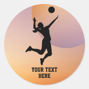 Frau Volleyball Player Beach Volleyball Runder Aufkleber