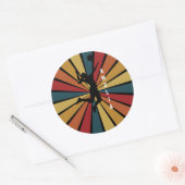 Frau Volleyball Player Beach Volleyball Runder Aufkleber (Umschlag)