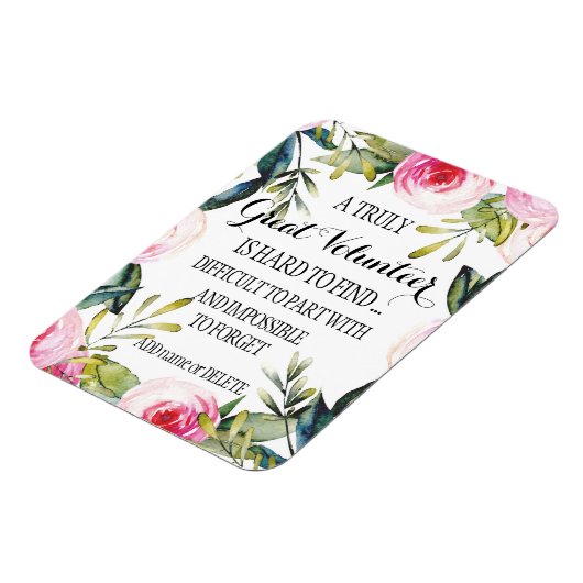 Frau Volunteer Vielen Dank für Ihr Dankeschön Magnet (Linke Seite)