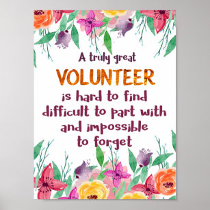 Frau Volunteer Vielen Dank für Ihr Dankeschön Poster