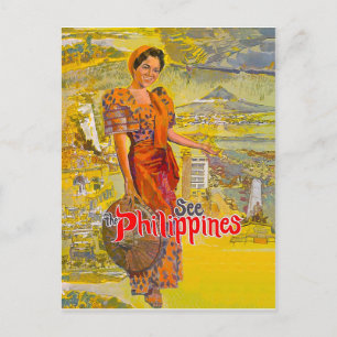 Frau von den Philippinen, Vintage-Reise Postkarte