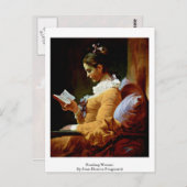 Frau von Jean-Honore Fragonard lesen Postkarte (Vorne/Hinten)