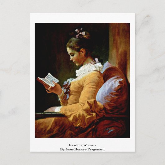 Frau von Jean-Honore Fragonard lesen Postkarte (Vorderseite)